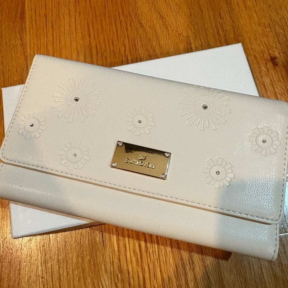 Swarovski Cream Embossed Wallet